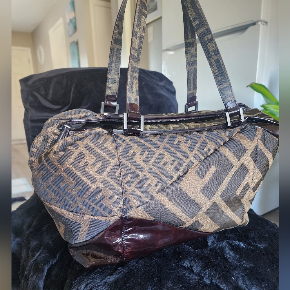 Authentic Fendi Raddica Zucca Boston bag